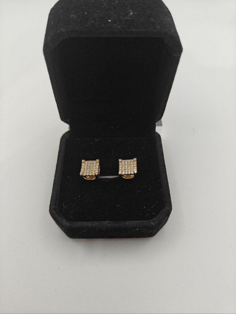 Square style earrings 2CT VV1 Moissanite & 925S Silver WHITE GOLD PLATED - Picture 4 of 4